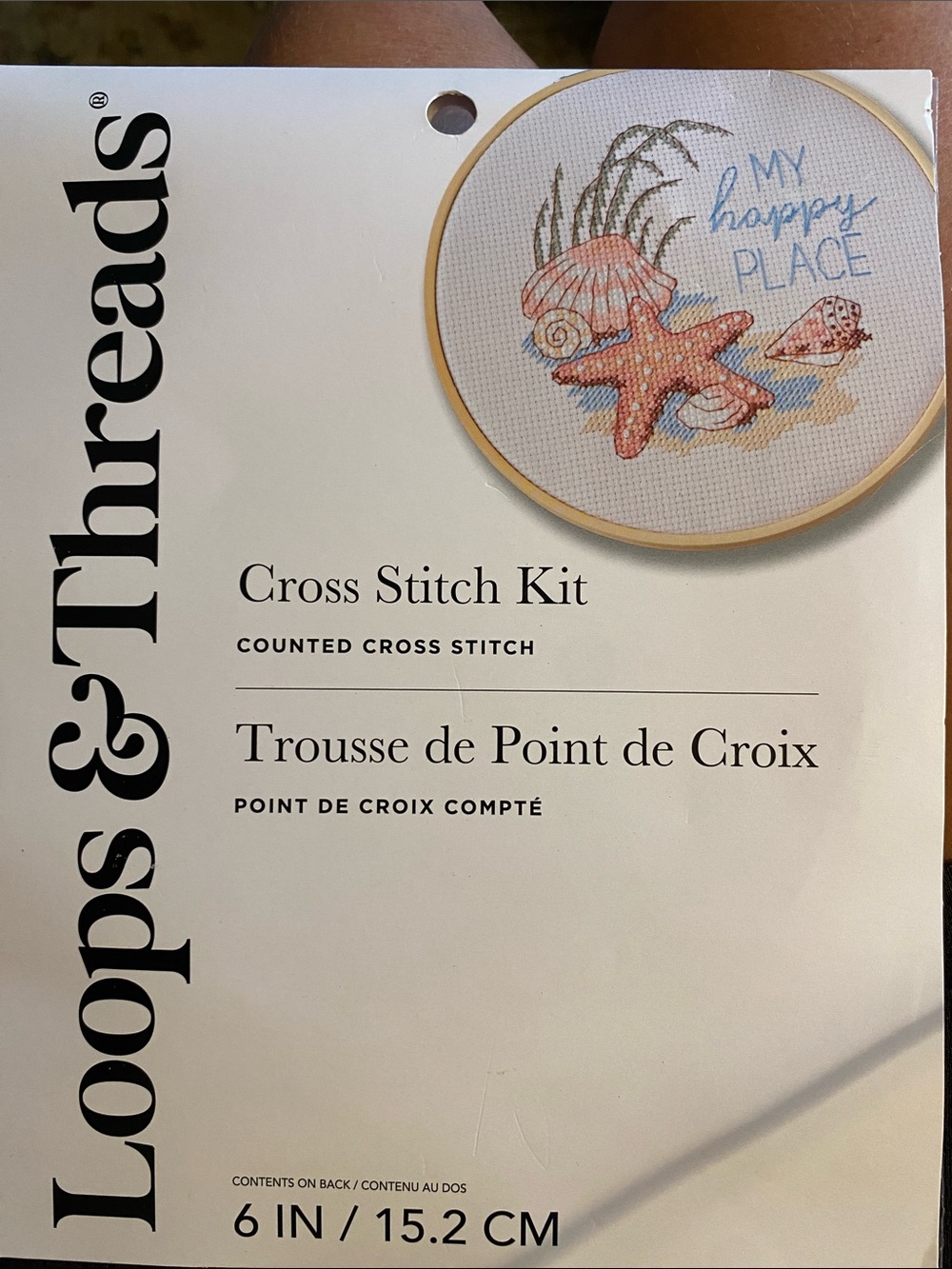 Loops & Threads 'My Happy Place' Cross Stitch Kit - beach scene